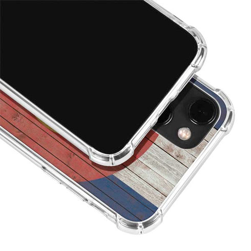 Colorado Flag Dark Wood iPhone 14 Clear Case