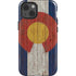 Colorado Flag Dark Wood iPhone 14 Impact Case