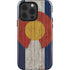 Colorado Flag Dark Wood iPhone 14 Pro Impact Case