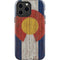 Colorado Flag Dark Wood iPhone 15 Pro Max Impact Case