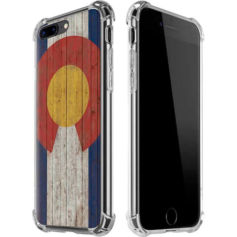 Colorado Flag Dark Wood iPhone 7/8 Plus Clear Case