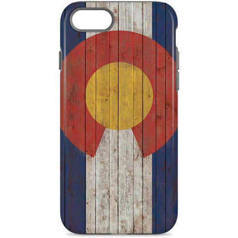 Colorado Flag Dark Wood iPhone 7 Pro Case