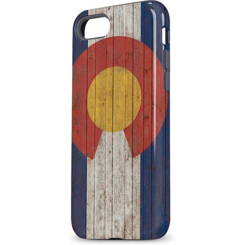 Colorado Flag Dark Wood iPhone 7 Pro Case