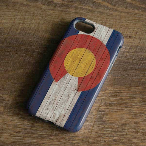 Colorado Flag Dark Wood iPhone 8 Pro Case