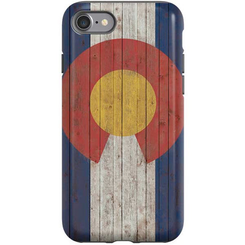 Colorado Flag Dark Wood iPhone SE (2nd & 3rd Gen) Pro Case