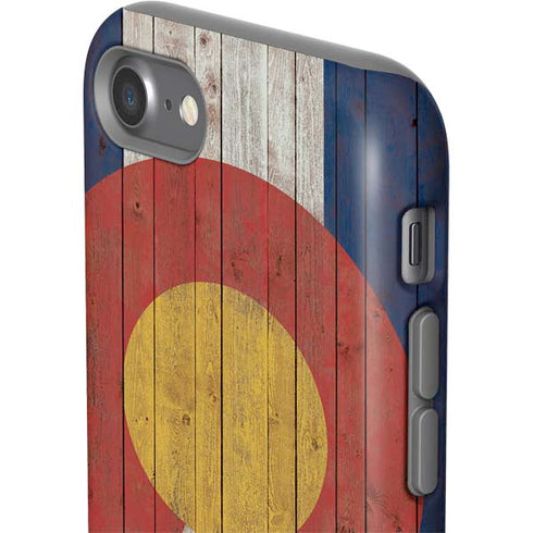 Colorado Flag Dark Wood iPhone SE (2nd & 3rd Gen) Pro Case