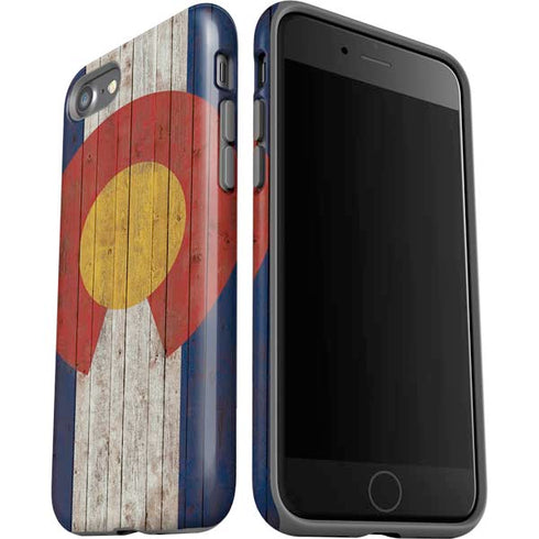 Colorado Flag Dark Wood iPhone SE (2nd & 3rd Gen) Pro Case