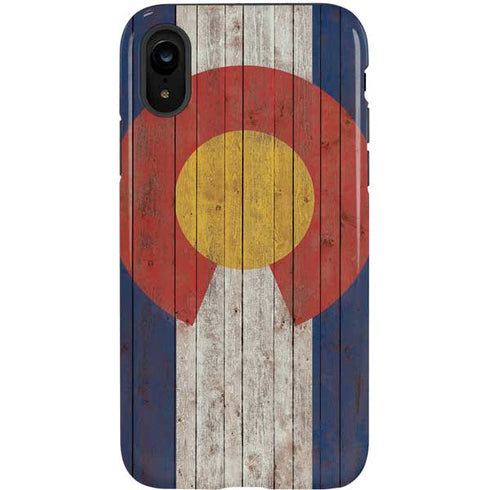 Colorado Flag Dark Wood iPhone XR Pro Case