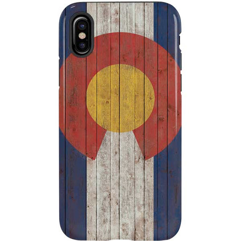 Colorado Flag Dark Wood iPhone XS Pro Case