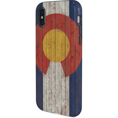 Colorado Flag Dark Wood iPhone XS Pro Case
