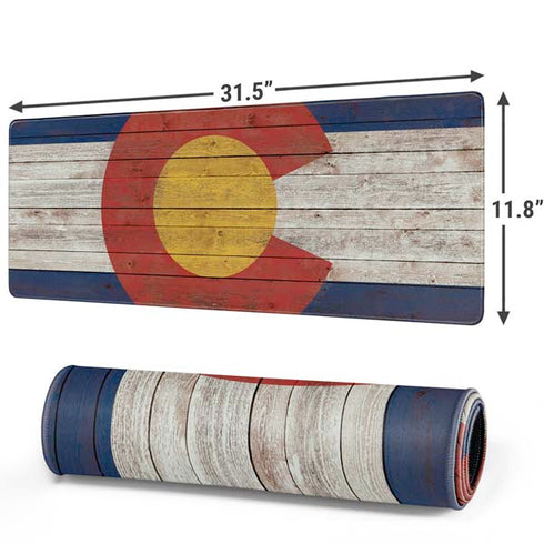 Colorado Flag Dark Wood Gaming Mouse Pad