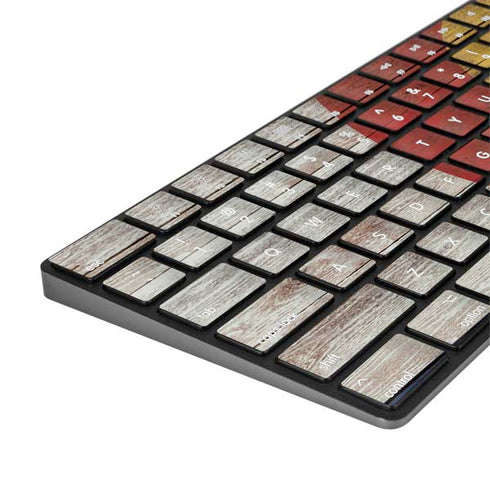 Colorado Flag Dark Wood Magic Keyboard with Numeric Keypad Skin
