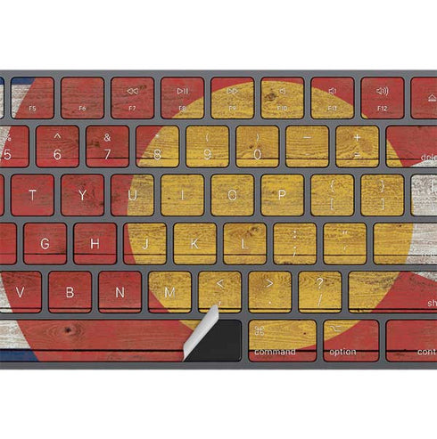 Colorado Flag Dark Wood Magic Keyboard with Numeric Keypad Skin