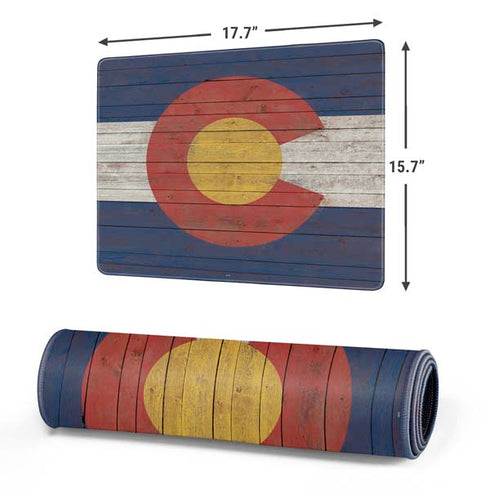 Colorado Flag Dark Wood Gaming Mouse Pad