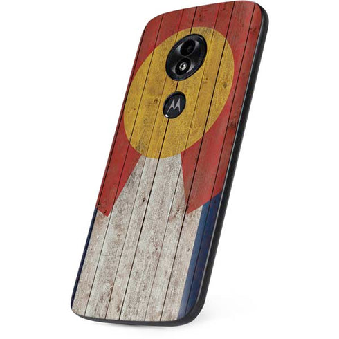 Colorado Flag Dark Wood Moto E5 Play Skin