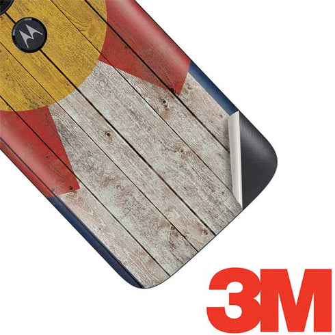 Colorado Flag Dark Wood Moto E5 Play Skin