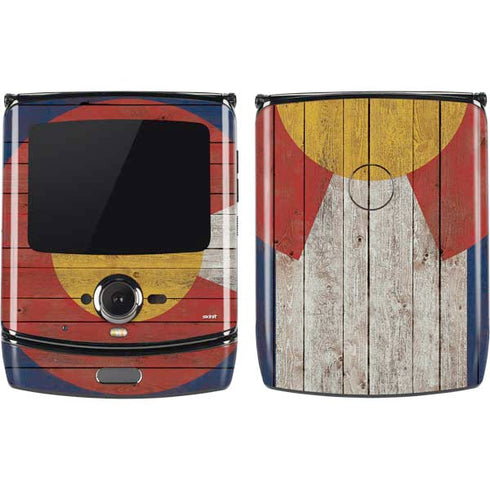 Colorado Flag Dark Wood Motorola RAZR Skin
