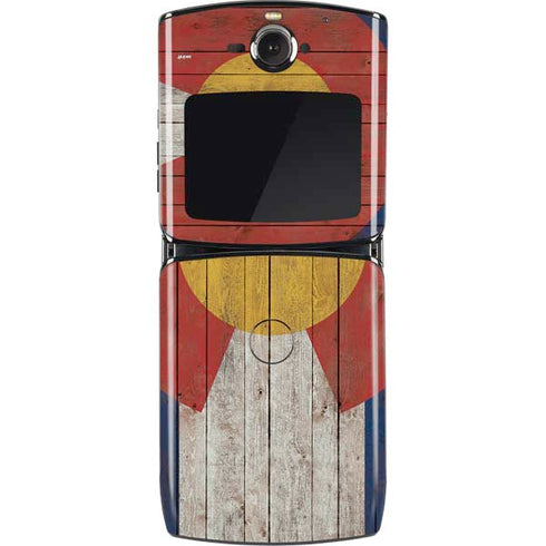 Colorado Flag Dark Wood Motorola RAZR Skin