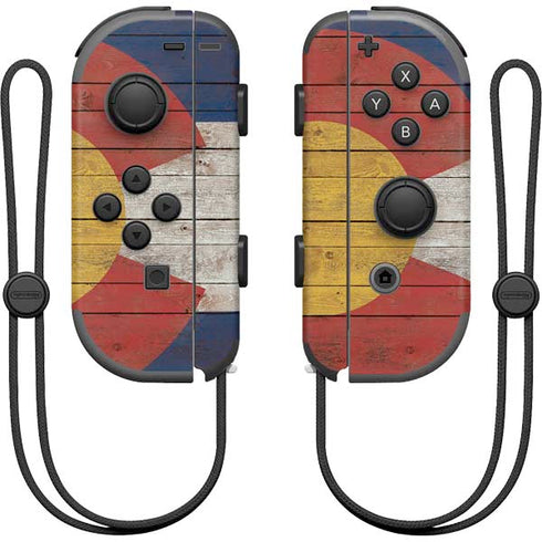Colorado Flag Dark Wood Nintendo Joy-Con (L/R) Controller Skin