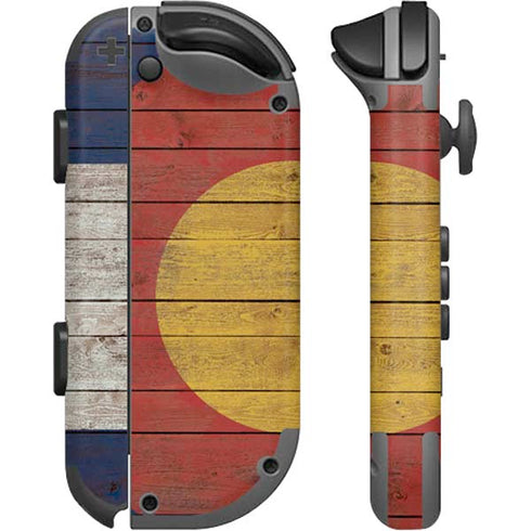 Colorado Flag Dark Wood Nintendo Joy-Con (L/R) Controller Skin