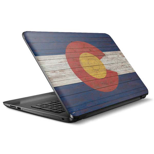 Colorado Flag Dark Wood HP Notebook Skin