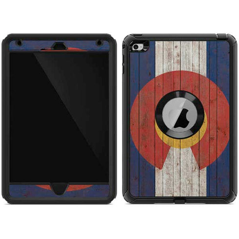 Colorado Flag Dark Wood Otterbox Defender iPad Skin