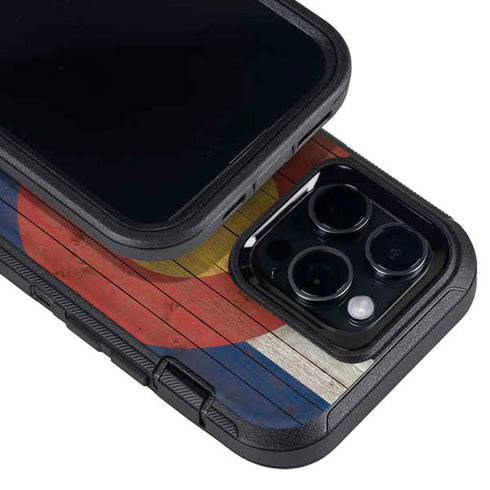 Colorado Flag Dark Wood Otterbox Defender iPhone Skin