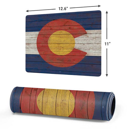 Colorado Flag Dark Wood Gaming Mouse Pad