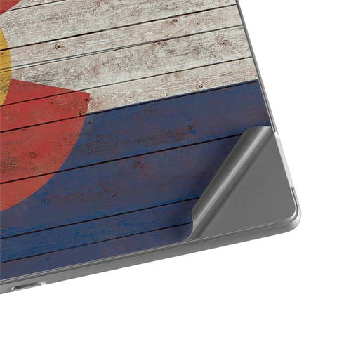 Colorado Flag Dark Wood Surface Pro 8 Skin