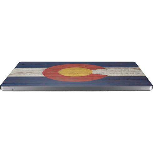 Colorado Flag Dark Wood Universal Laptop 14in (11.4 x 8.2in) Skin