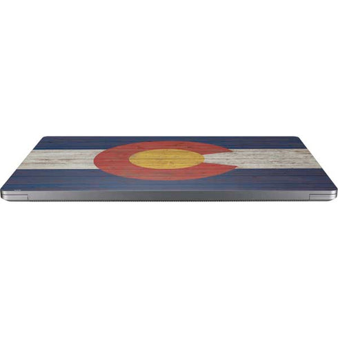 Colorado Flag Dark Wood Universal Laptop 16.6in (13.4 x 9.7in) Skin