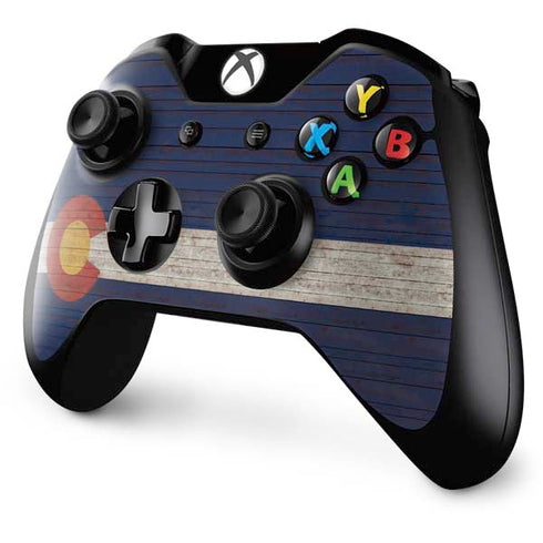 Colorado Flag Dark Wood Xbox One Controller Skin