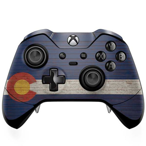 Colorado Flag Dark Wood Xbox One Elite Controller Skin