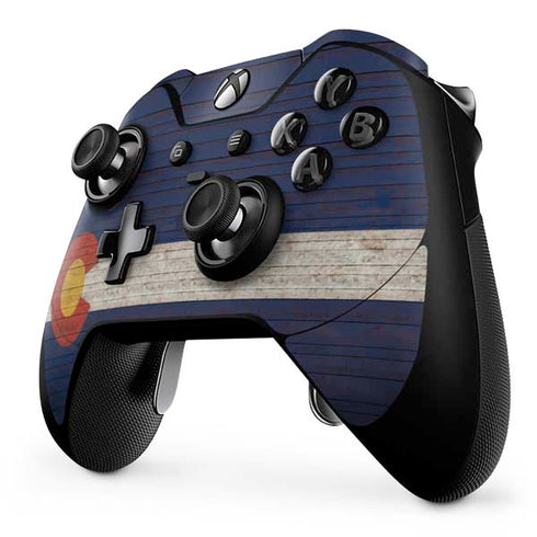 Colorado Flag Dark Wood Xbox One Elite Controller Skin