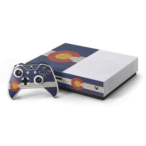 Colorado Flag Dark Wood Xbox One Skins