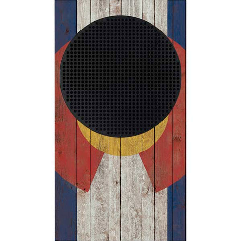 Colorado Flag Dark Wood Xbox Series S Console Skin
