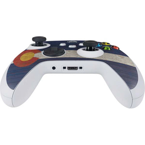 Colorado Flag Dark Wood Xbox Series S Controller Skin