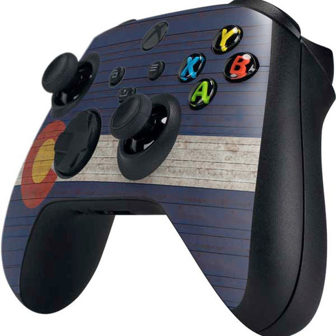 Colorado Flag Dark Wood Xbox Series X Controller Skin