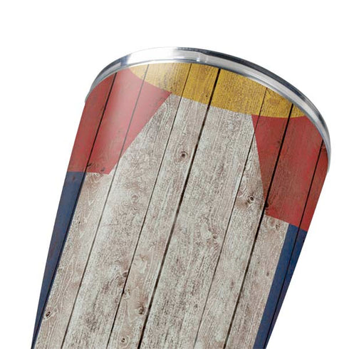 Colorado Flag Dark Wood Yeti 20oz Tumbler Skin