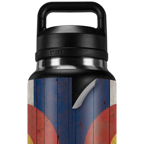 Colorado Flag Dark Wood YETI Rambler 36oz Bottle Skin