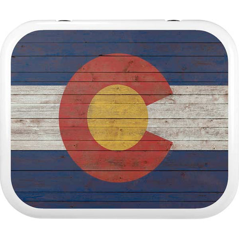 Colorado Flag Dark Wood YETI Roadie 24 Hard Cooler Skin