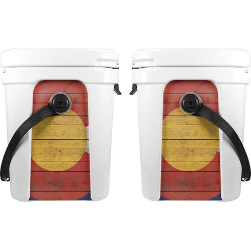 Colorado Flag Dark Wood YETI Roadie 24 Hard Cooler Skin