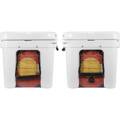 Colorado Flag Dark Wood YETI Tundra 35 Hard Cooler Skin