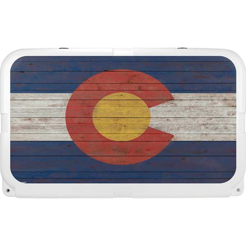 Colorado Flag Dark Wood YETI Tundra 45 Hard Cooler Skin