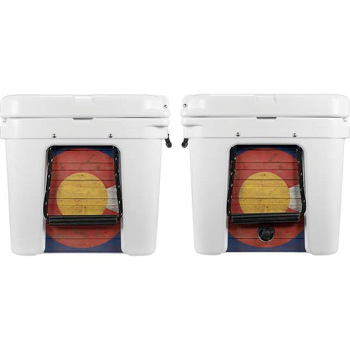 Colorado Flag Dark Wood YETI Tundra 75 Hard Cooler Skin