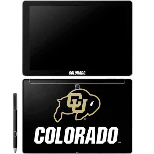University of Colorado CU Logo on Black Galaxy Book 12in Skin