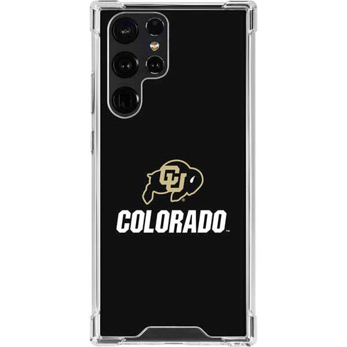 University of Colorado CU Logo on Black Galaxy S24 Ultra Clear Case