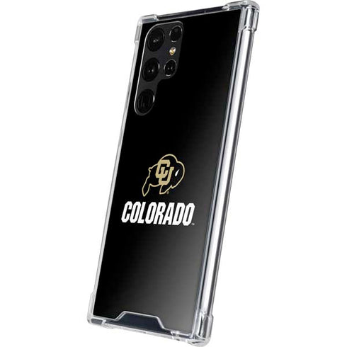 University of Colorado CU Logo on Black Galaxy S24 Ultra Clear Case