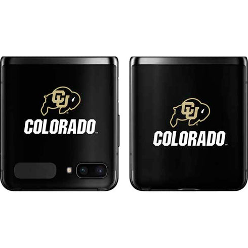 University of Colorado CU Logo on Black Galaxy Z Flip Skin