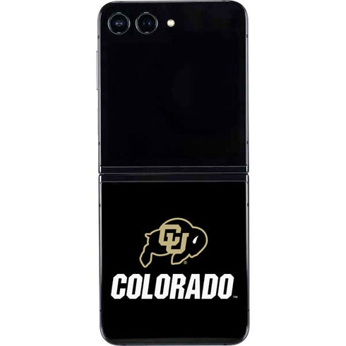 University of Colorado CU Logo on Black Galaxy Z Flip5 5G Skin